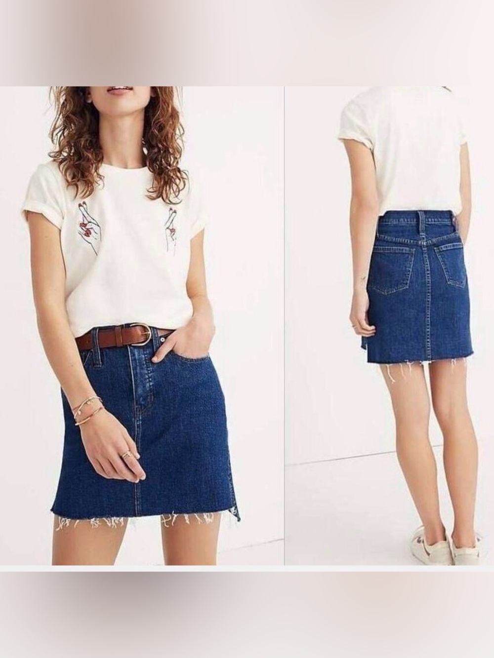 Madewell Classic Dark Blue Denim Mini Skirt Size 26